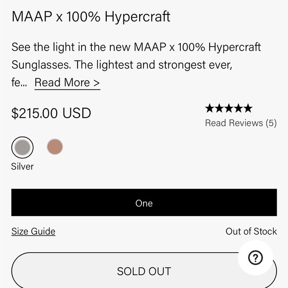 BNIB MAAP x 100% Hypercraft - Silver Cycling Glasses - Picture 16 of 16